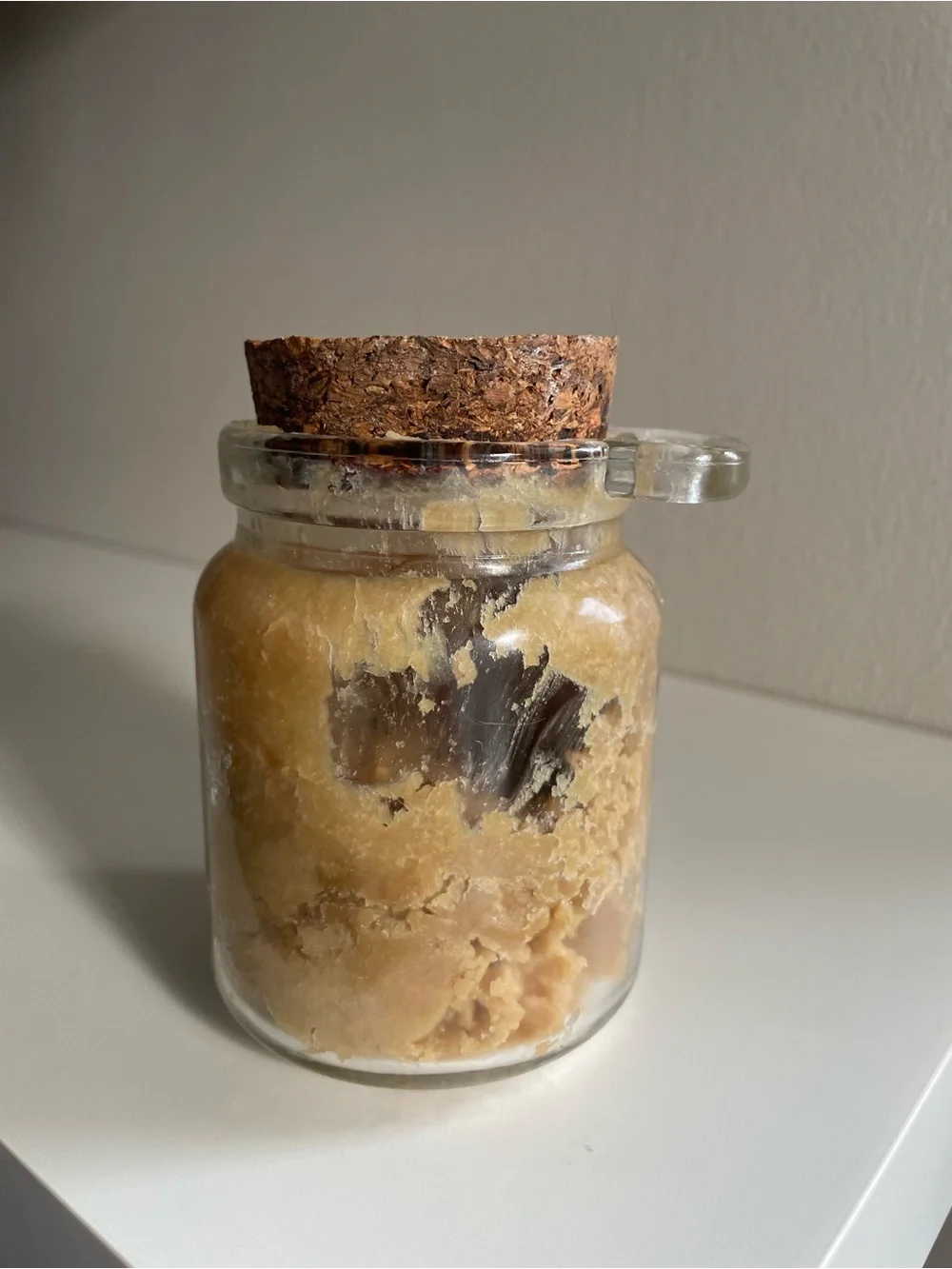 Small Glass Jar with Cork Lid & Wooden Spoon